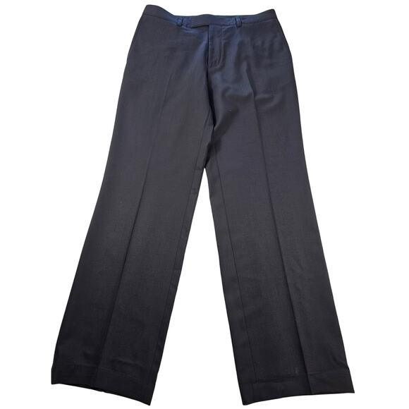 Hugo Boss size 36 dark navy 100% wool dress pants flat front EUC vintage chuck U - Picture 2 of 10